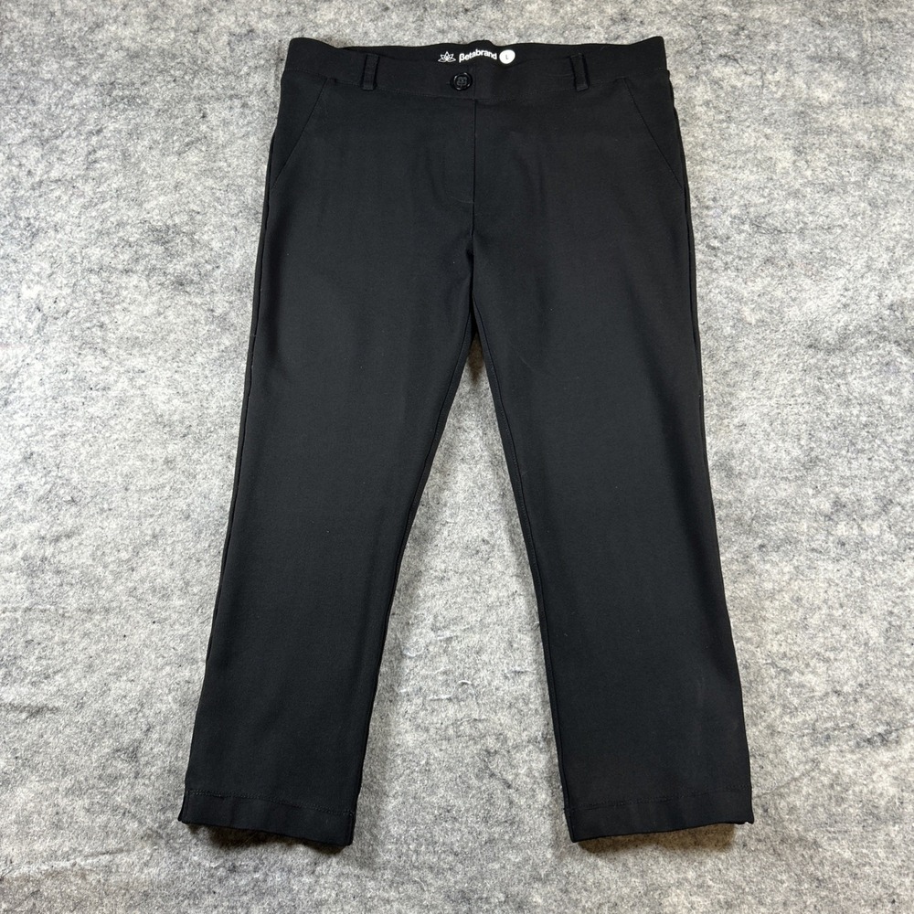 Betabrand Classic Dress Pants Women's Large Black Straight Leg Yoga Office